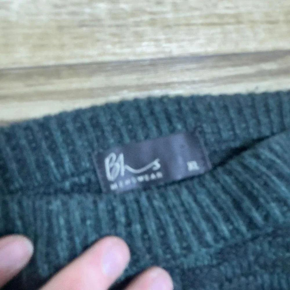 Vintage 90s BHs 3D Knit Sweater Textured Gorpcore Streetwear Green XL (D1)